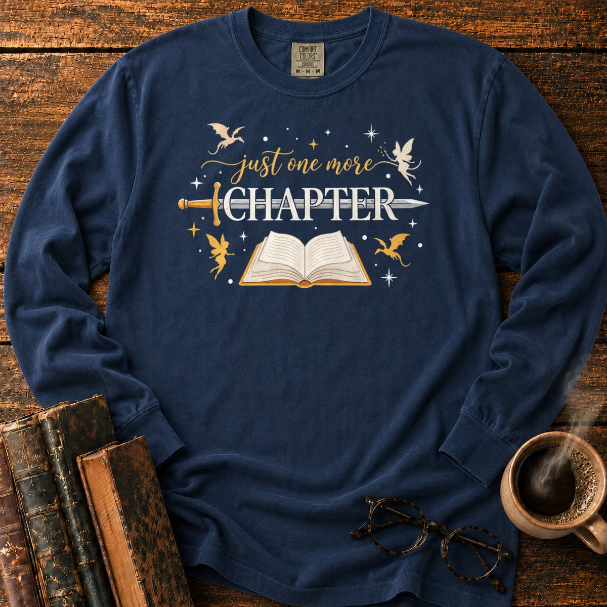 Just One More Chapter LS T-Shirt in Midnight – BooksThreads