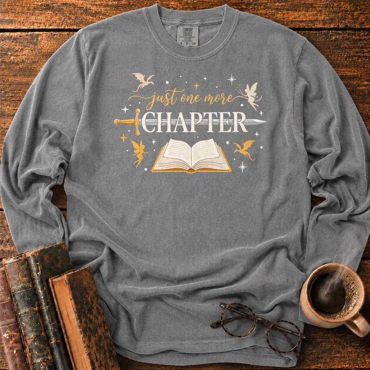 Just One More Chapter LS T-Shirt in Pepper – BooksThreads