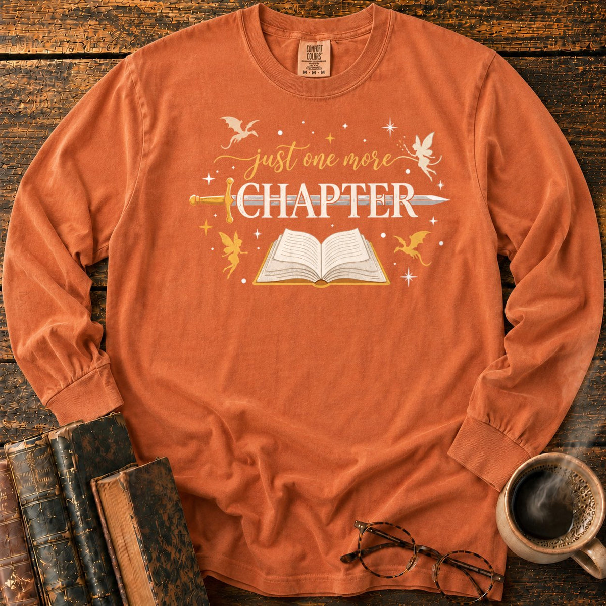 Just One More Chapter LS T-Shirt in Yam – BooksThreads