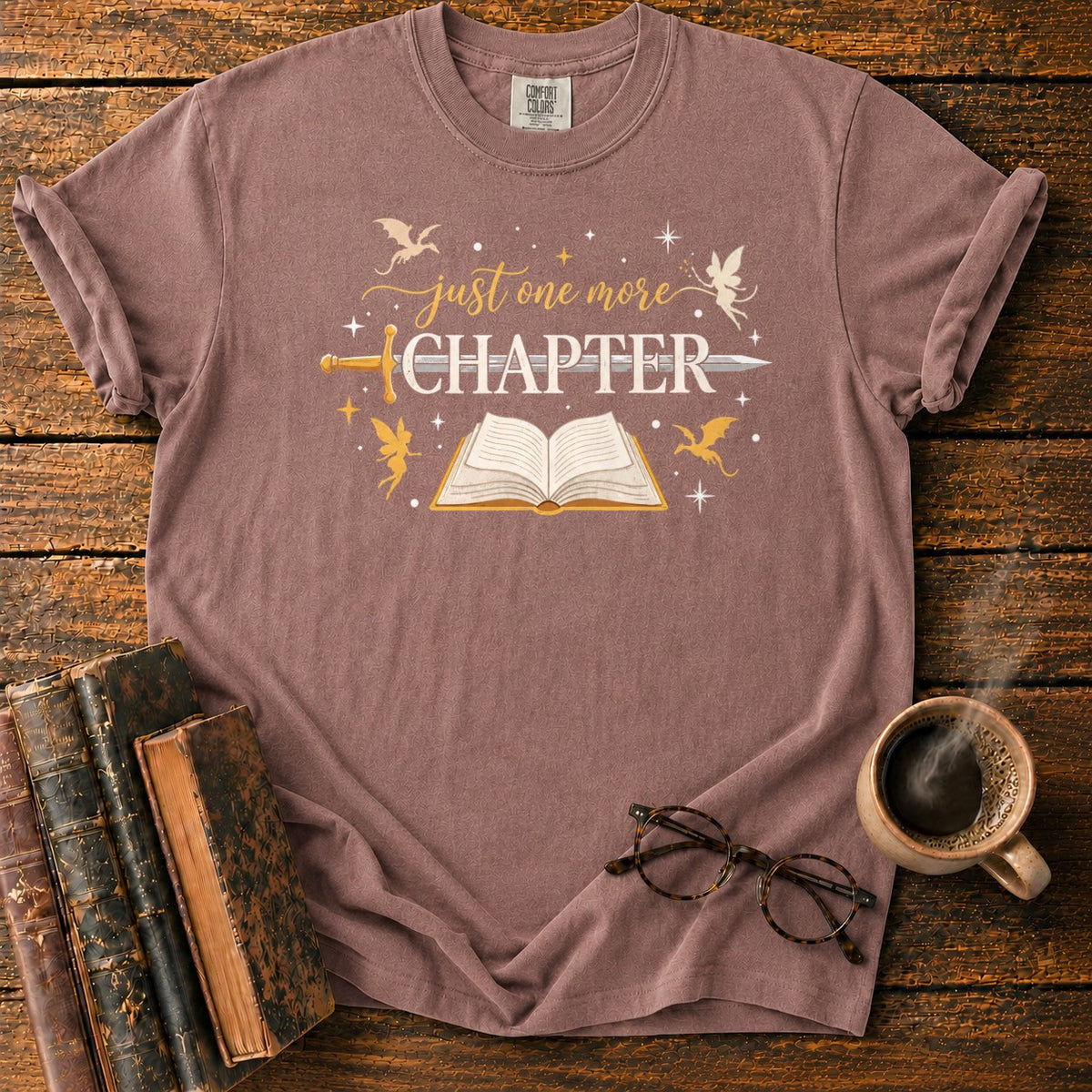 Just One More Chapter T-Shirt in Espresso – BooksThreads