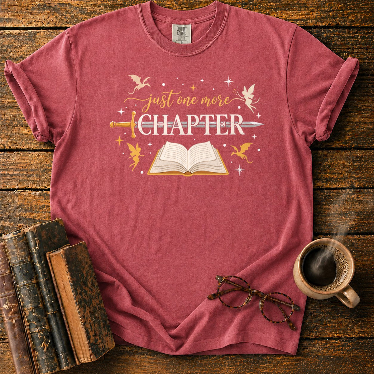 Just One More Chapter T-Shirt in Watermelon – BooksThreads
