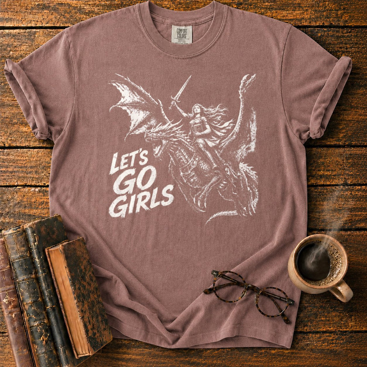 Lets Go Girls Dragon T-Shirt in Espresso – BooksThreads