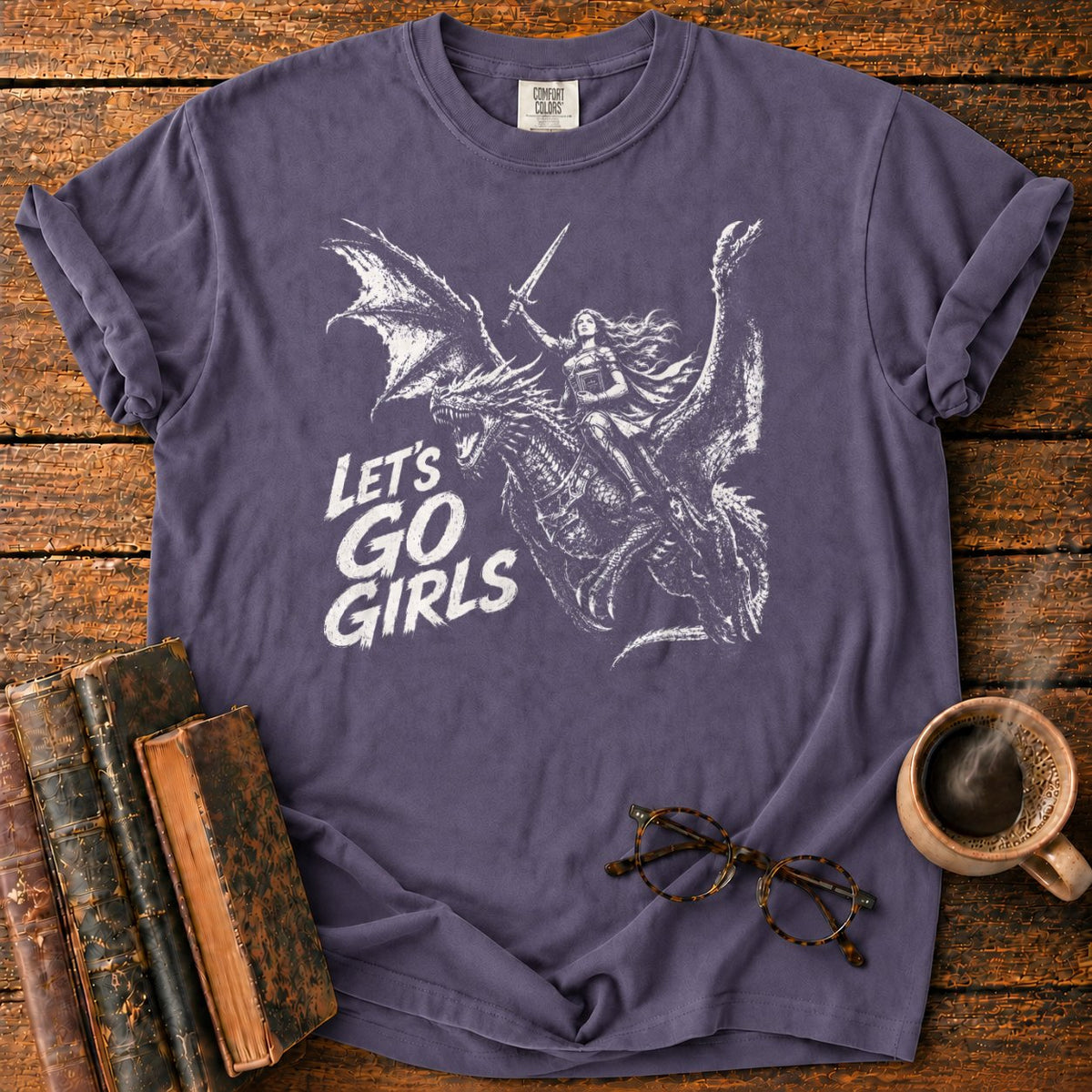 Lets Go Girls Dragon T-Shirt in Grape – BooksThreads