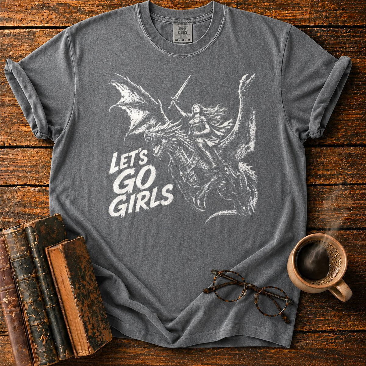 Lets Go Girls Dragon T-Shirt in Pepper – BooksThreads