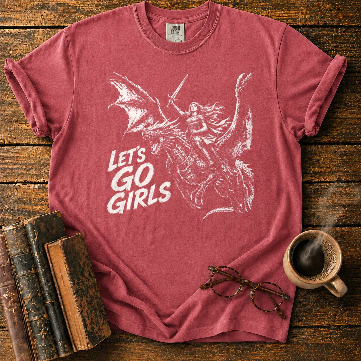 Lets Go Girls Dragon T-Shirt in Watermelon – BooksThreads