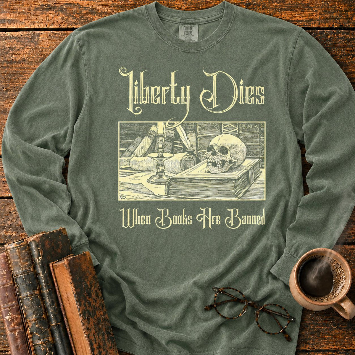 Liberty Dies When Books Are Banned LS T-Shirt in Hemp – BooksThreads