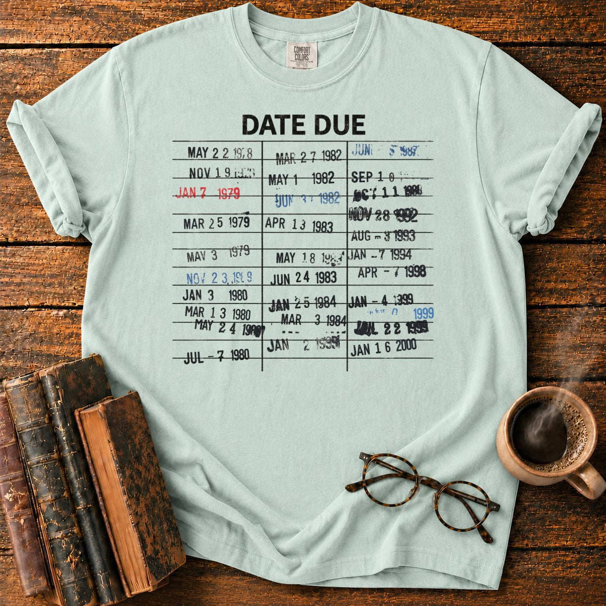 Library Date Due Card T-Shirt in Bay – BooksThreads