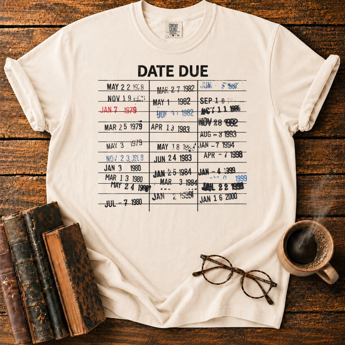 Library Date Due Card T-Shirt in Ivory – BooksThreads