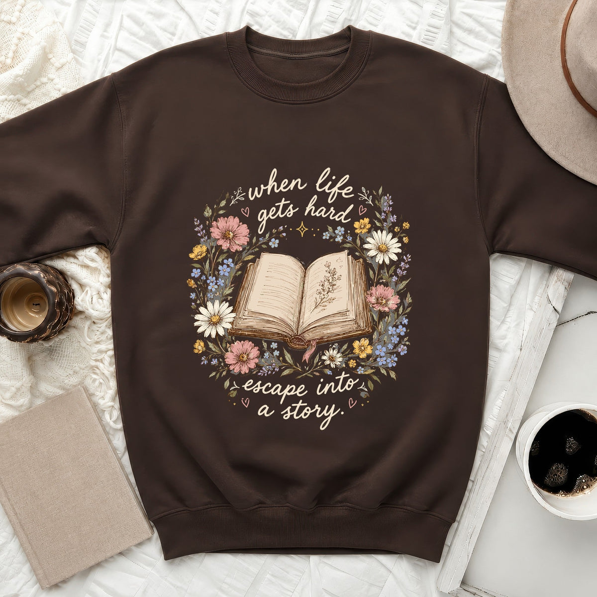 Literary Escape Floral Story Sweatshirt