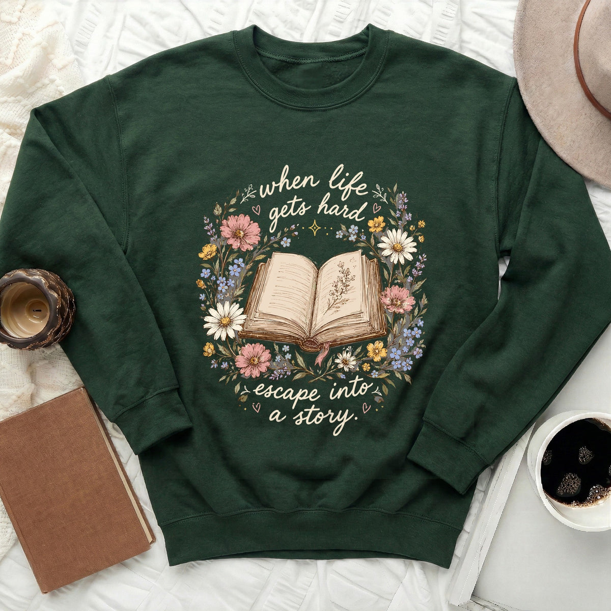 Literary Escape Floral Story Sweatshirt