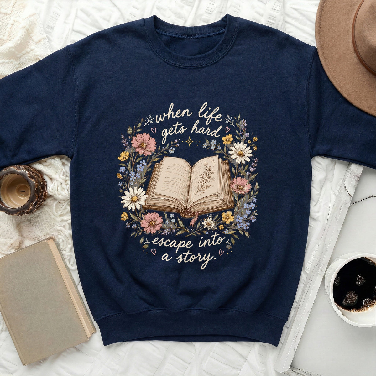 Literary Escape Floral Story Sweatshirt
