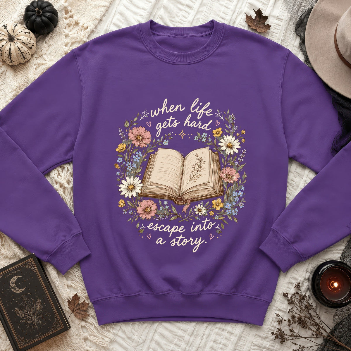Literary Escape Floral Story Sweatshirt