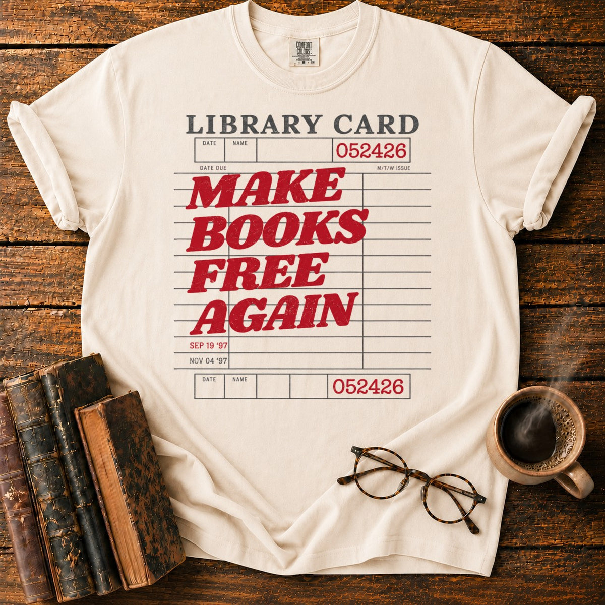Make Books Free Again T-Shirt in Ivory – BooksThreads