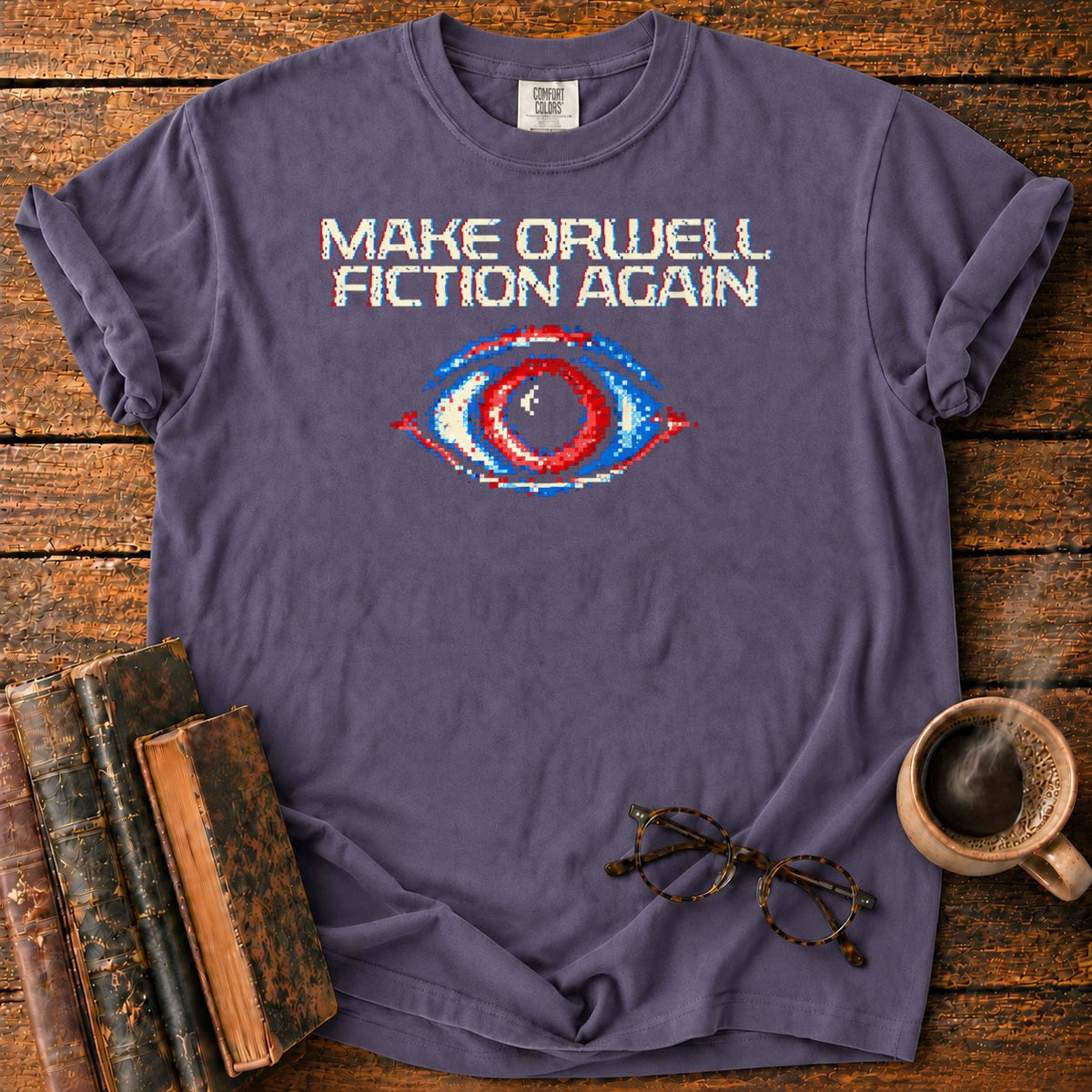 Make Orwell Fiction Again T-Shirt in Grape – BooksThreads
