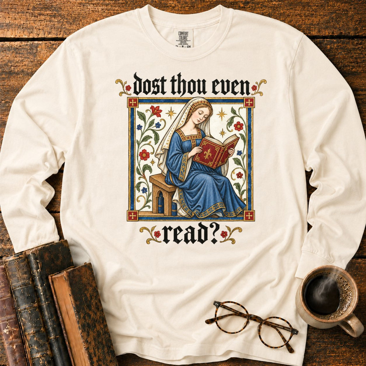 Medieval Reader Blackletter LS T-Shirt in Ivory – BooksThreads