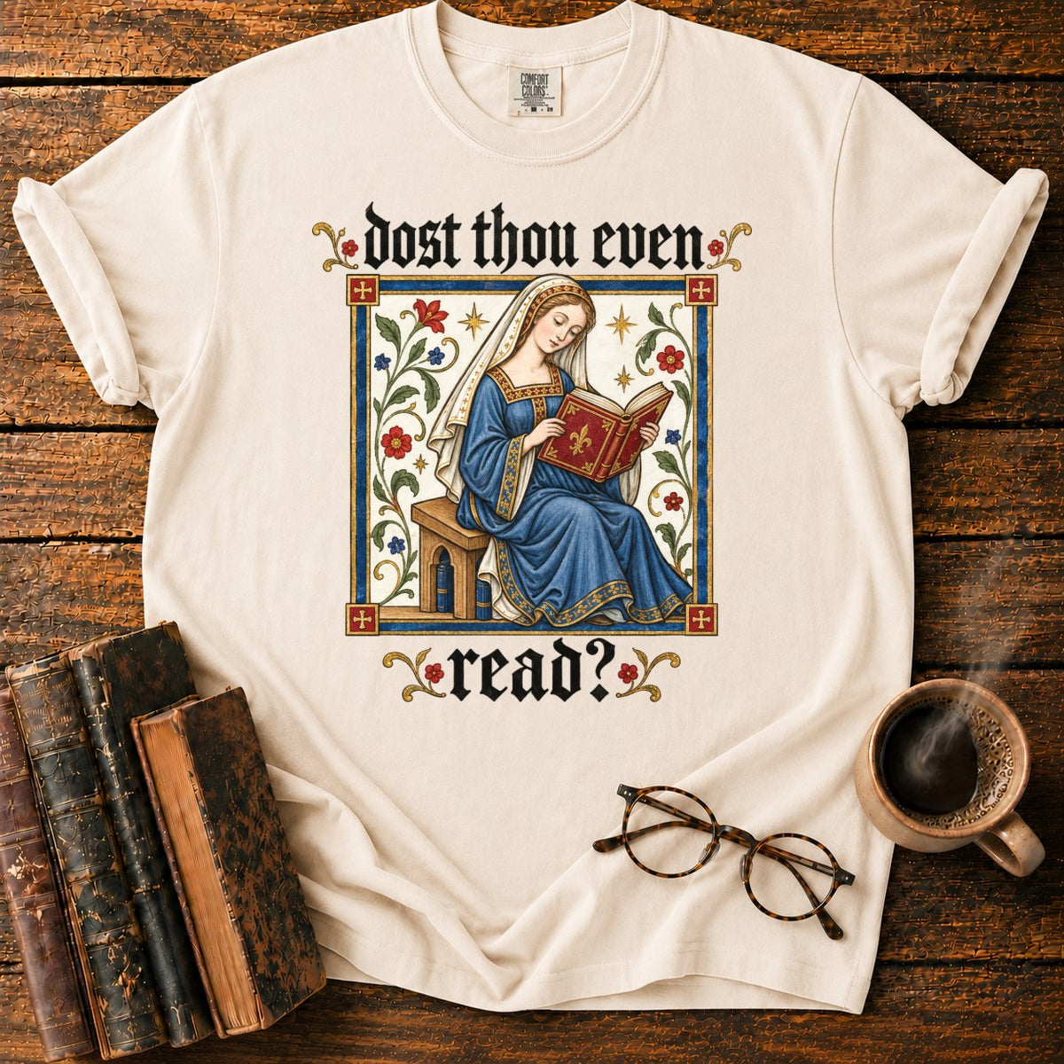 Medieval Reader Blackletter T-Shirt in Ivory – BooksThreads