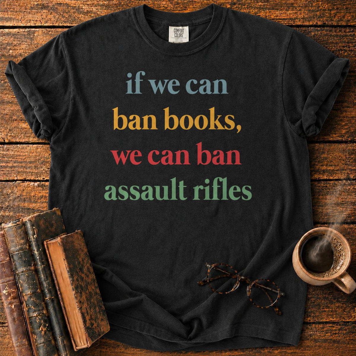Muted Serif Typography T-Shirt in Black – BooksThreads