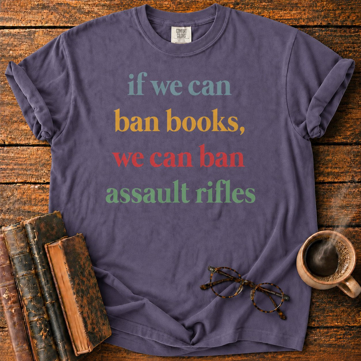 Muted Serif Typography T-Shirt in Grape – BooksThreads