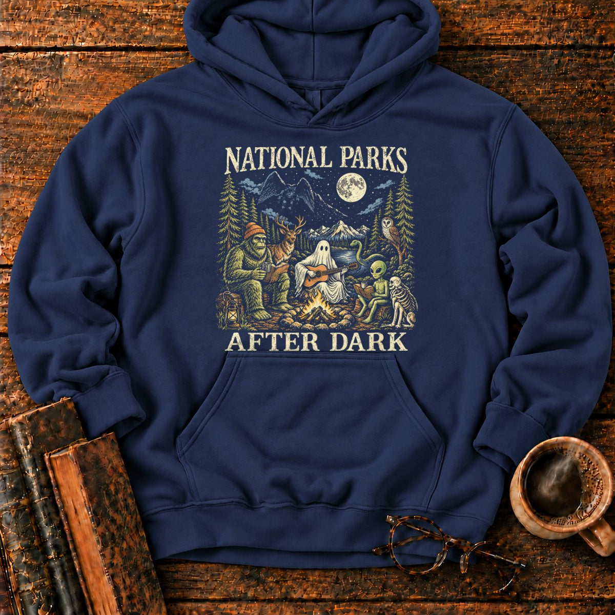 National Parks After Dark Hoodie in Navy – BooksThreads