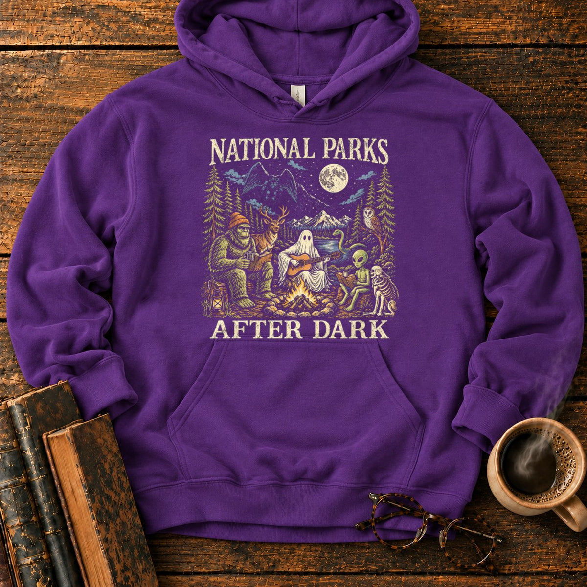 National Parks After Dark Hoodie in Purple – BooksThreads