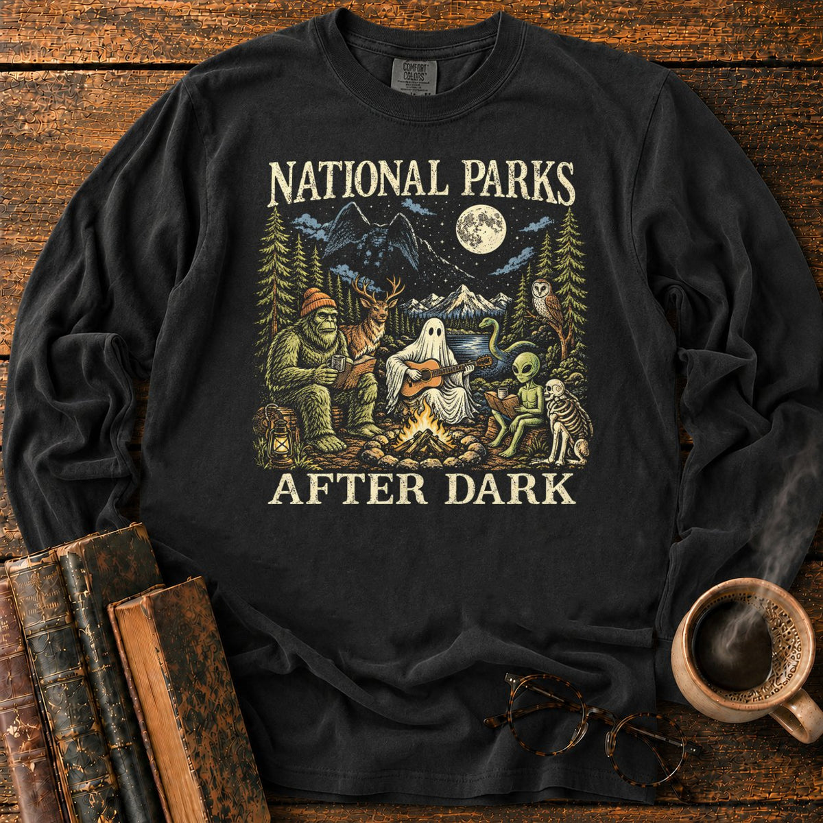 National Parks After Dark LS T-Shirt in Black – BooksThreads