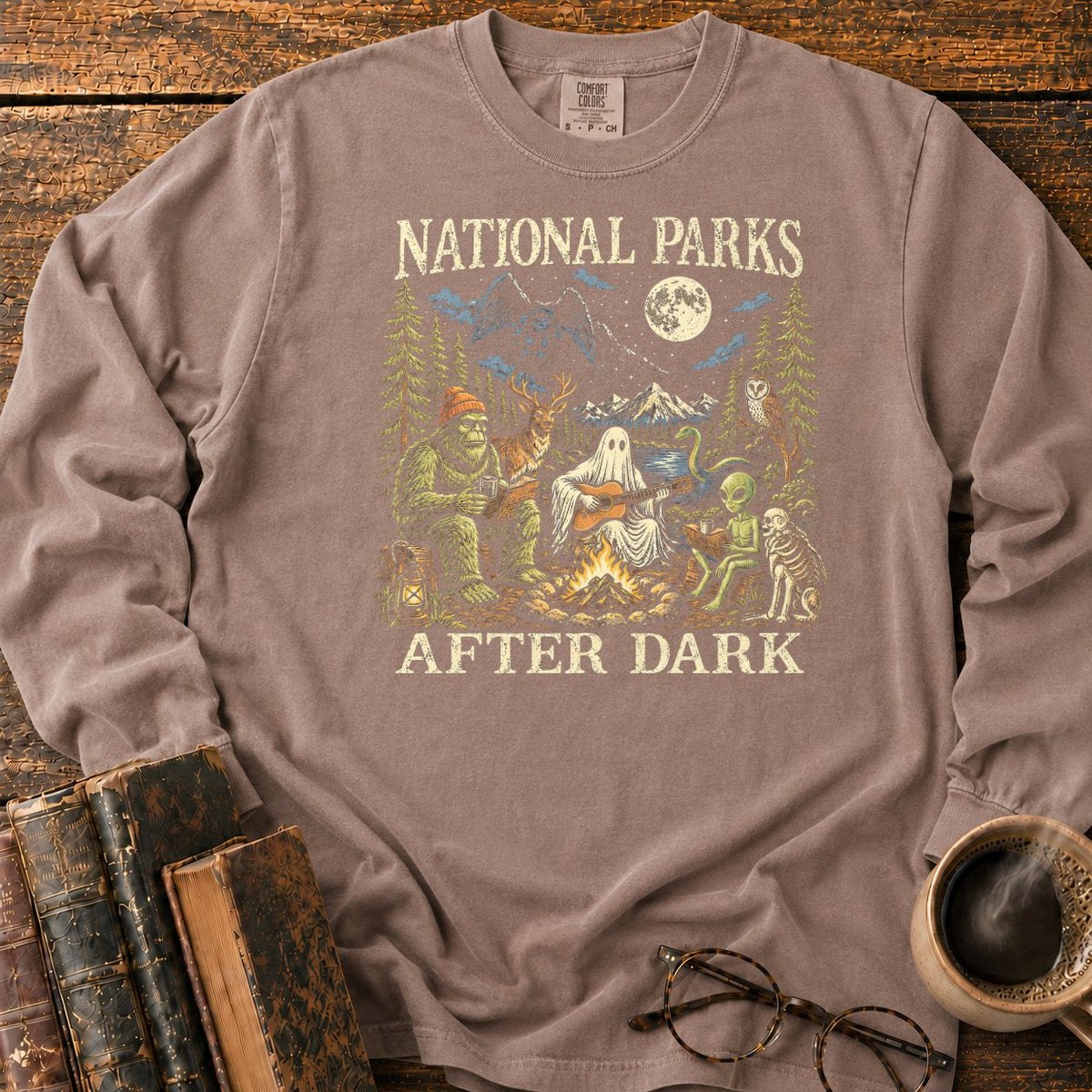 National Parks After Dark LS T-Shirt in Espresso – BooksThreads