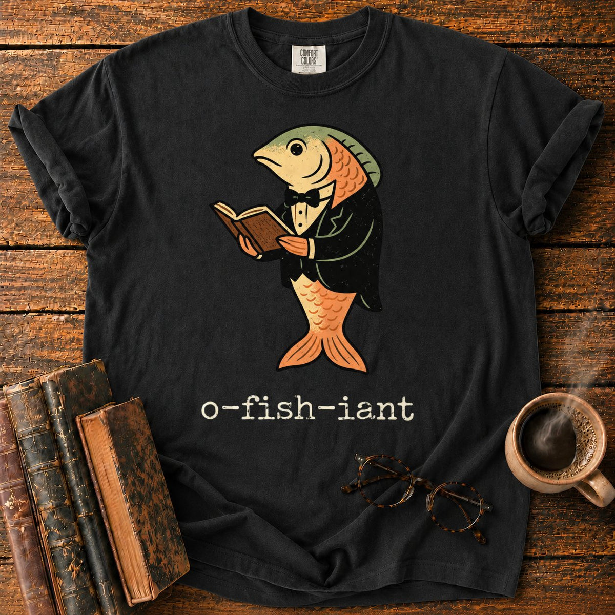 O Fish Iant Tuxedo Reader T-Shirt in Black – BooksThreads
