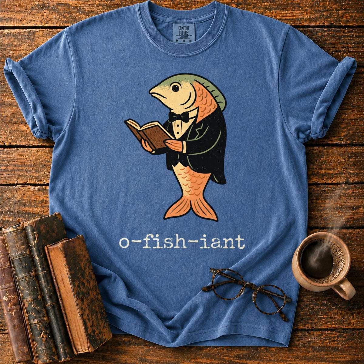 O Fish Iant Tuxedo Reader T-Shirt in Denim – BooksThreads