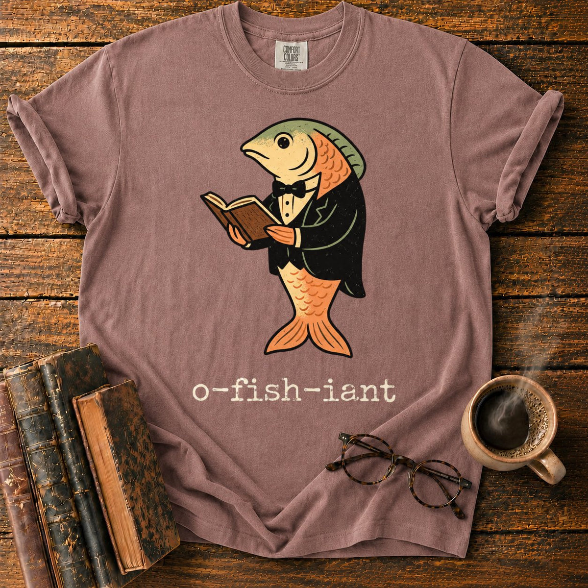 O Fish Iant Tuxedo Reader T-Shirt in Espresso – BooksThreads