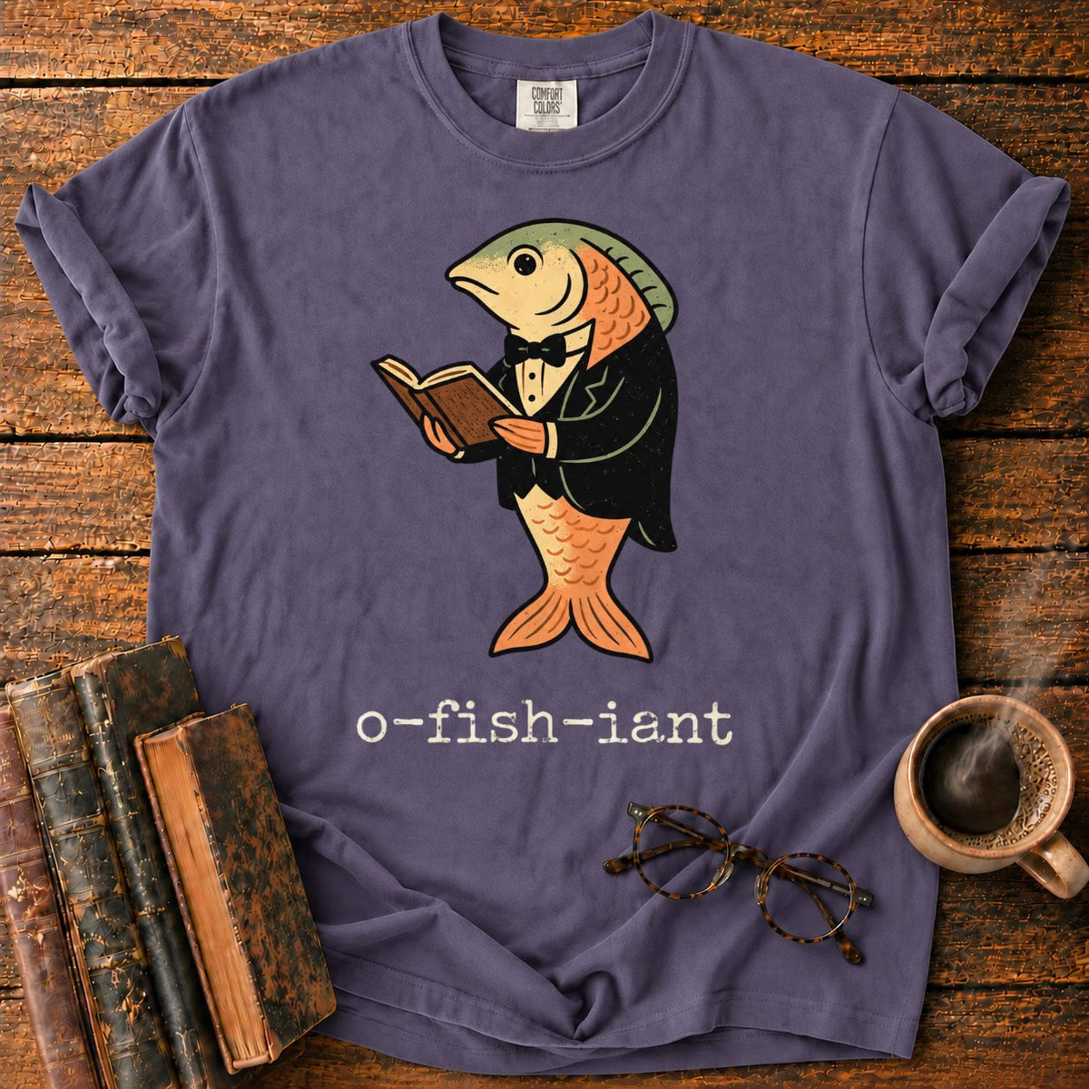 O Fish Iant Tuxedo Reader T-Shirt in Grape – BooksThreads