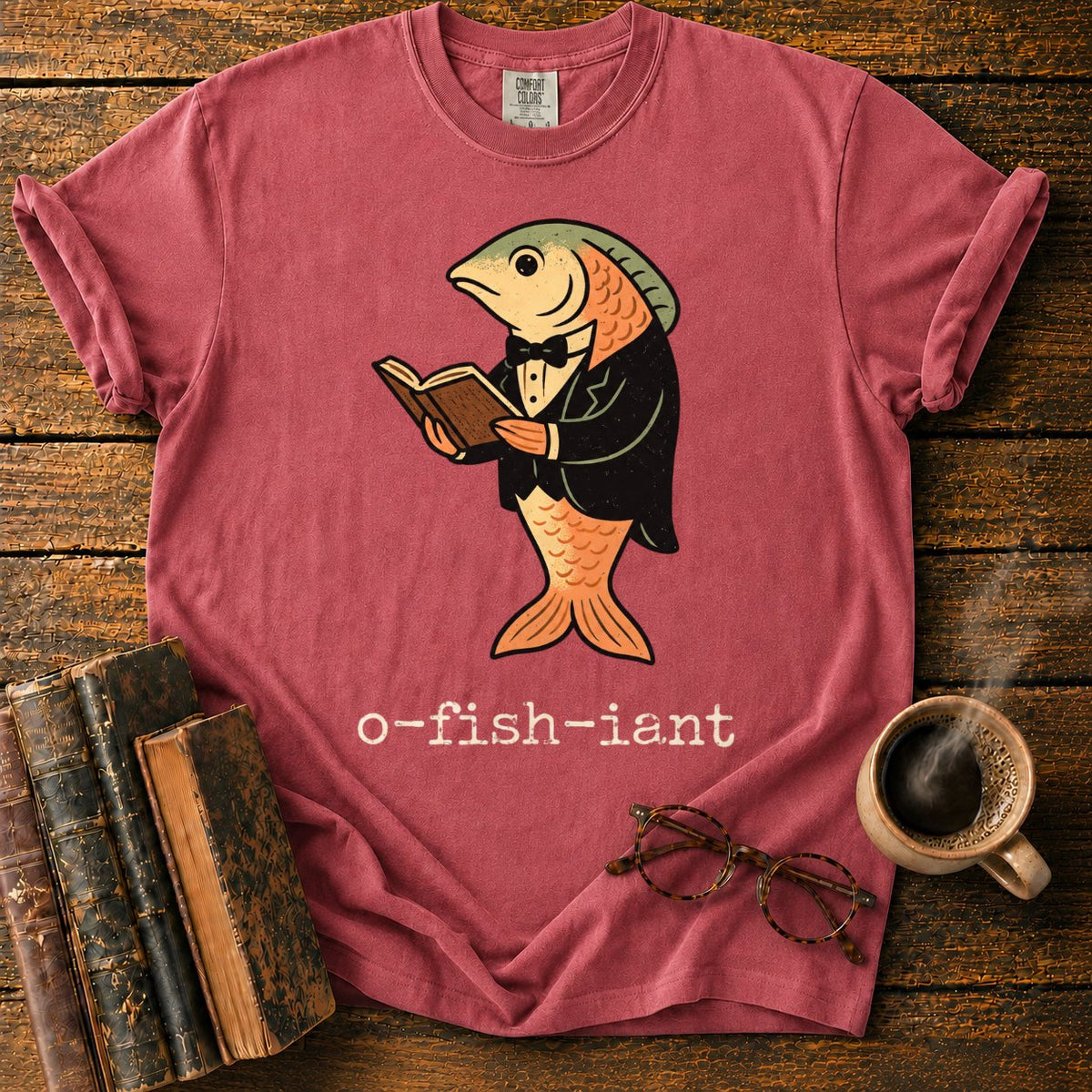 O Fish Iant Tuxedo Reader T-Shirt in Watermelon – BooksThreads