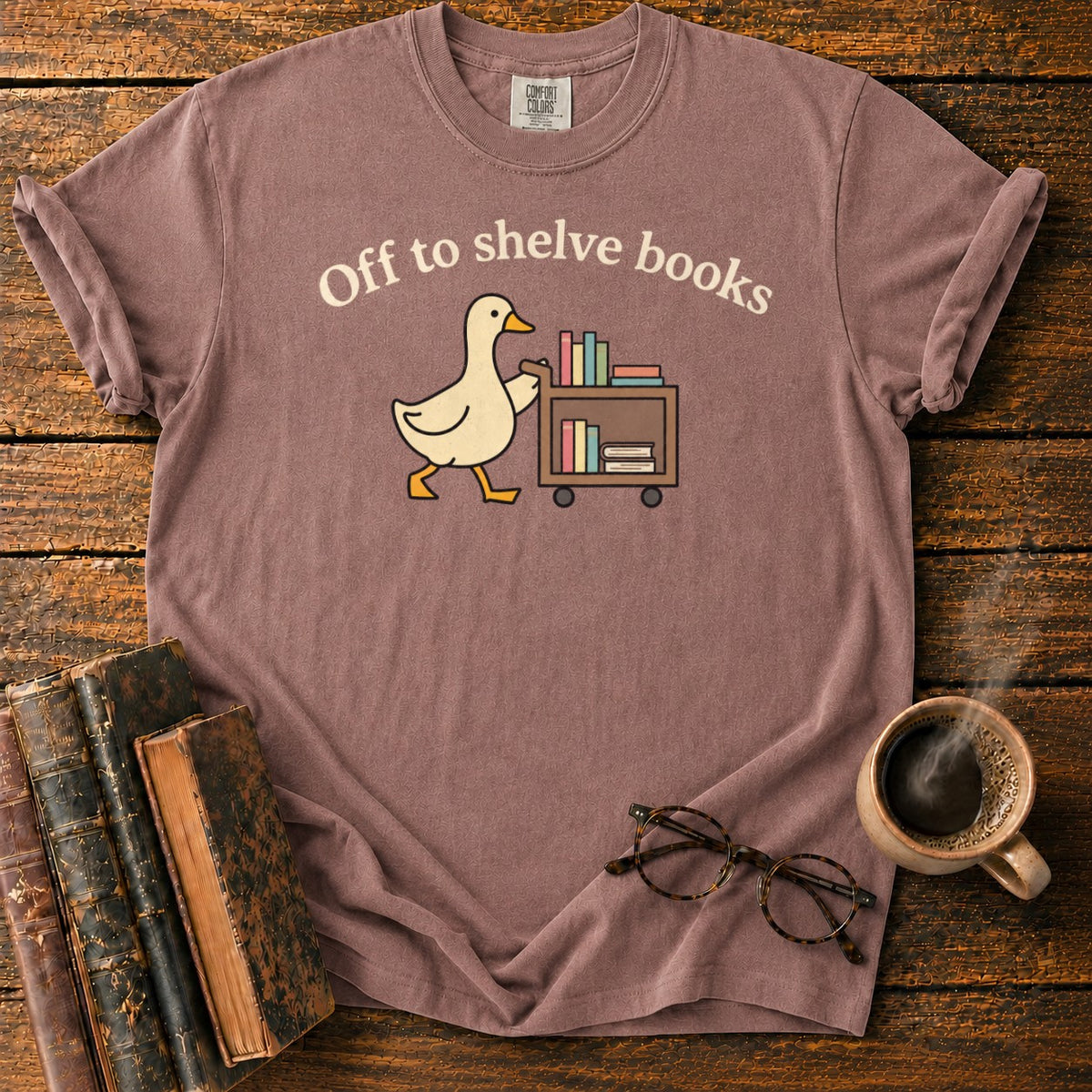 Off To Shelve Books T-Shirt in Espresso – BooksThreads