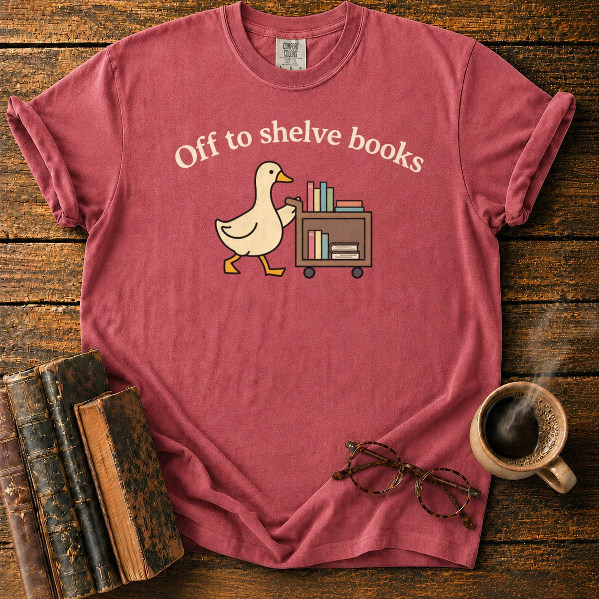 Off To Shelve Books T-Shirt in Watermelon – BooksThreads