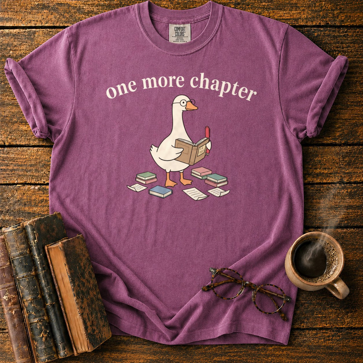 One More Chapter Goose T-Shirt in Berry – BooksThreads