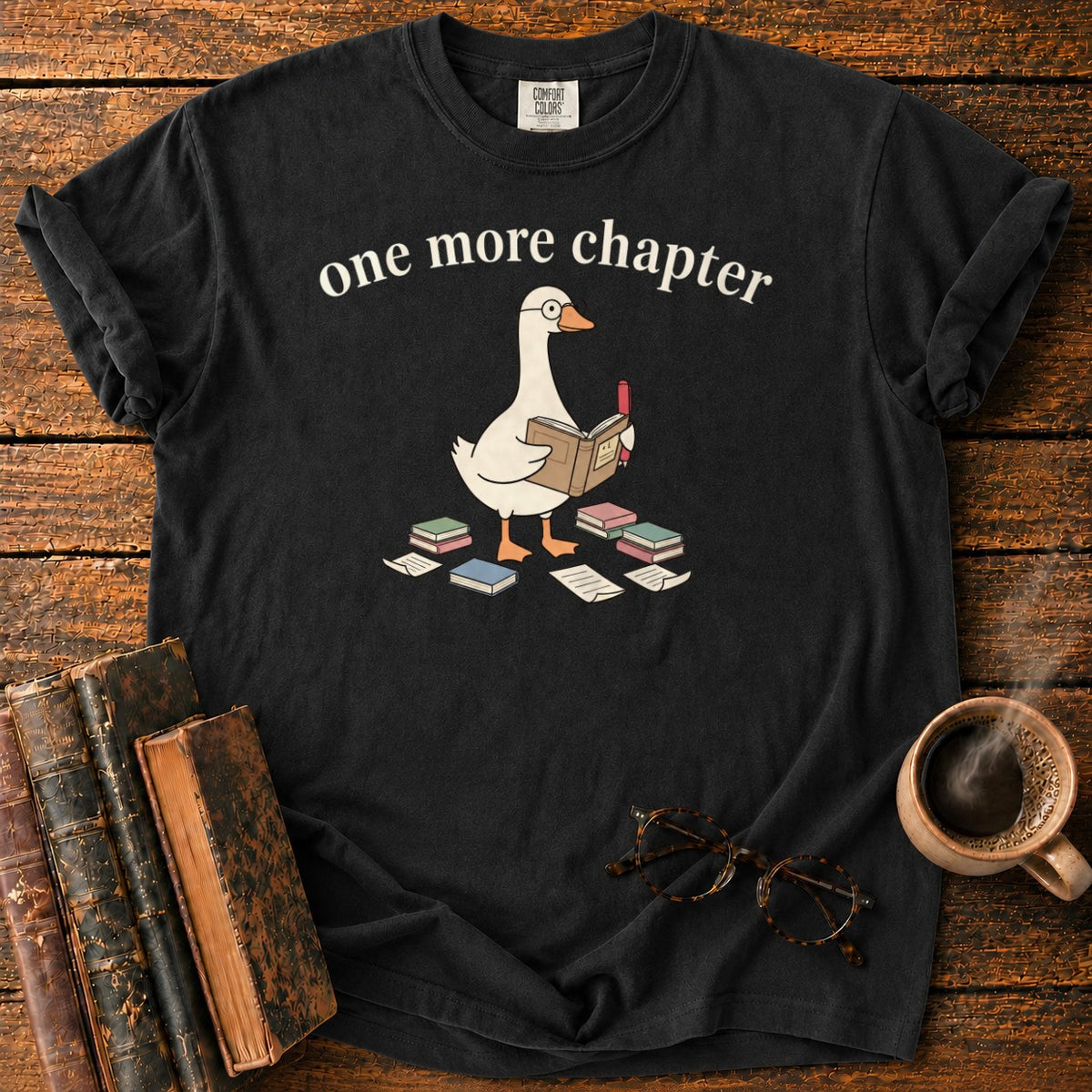 One More Chapter Goose T-Shirt in Black – BooksThreads