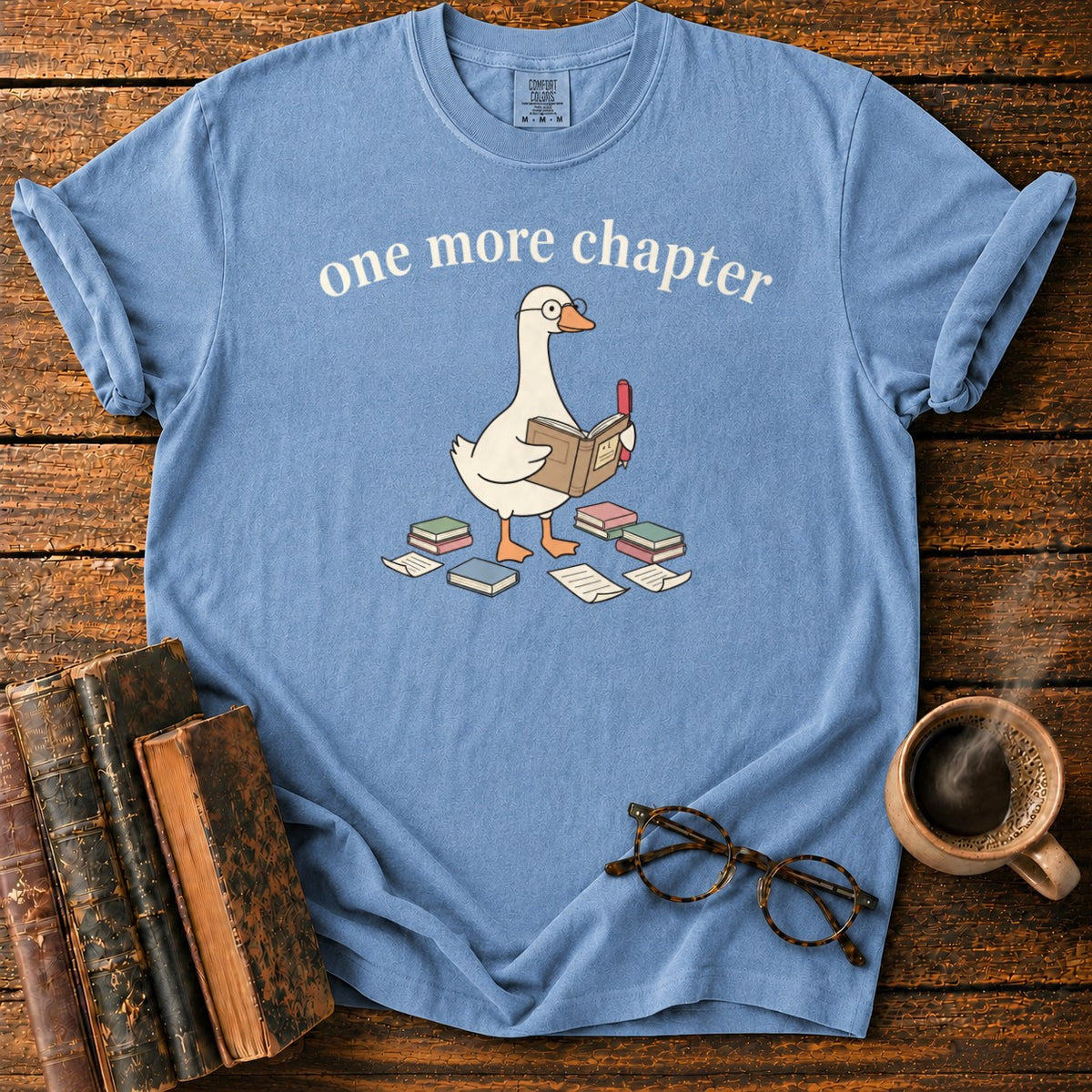 One More Chapter Goose T-Shirt in Blue Jean – BooksThreads