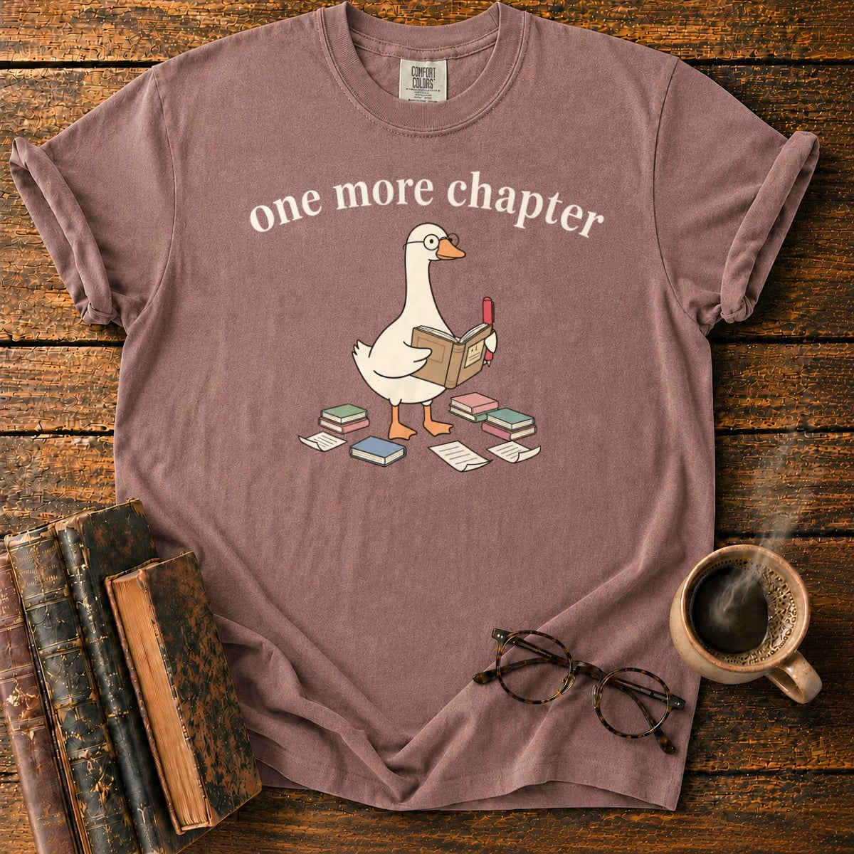 One More Chapter Goose T-Shirt in Espresso – BooksThreads