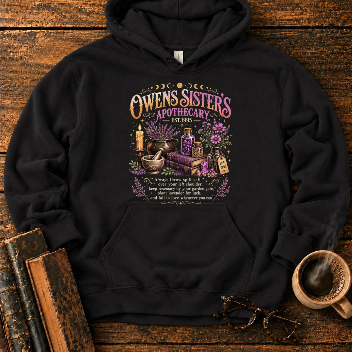 Owens Sisters Apothecary Garden Hoodie in Black – BooksThreads