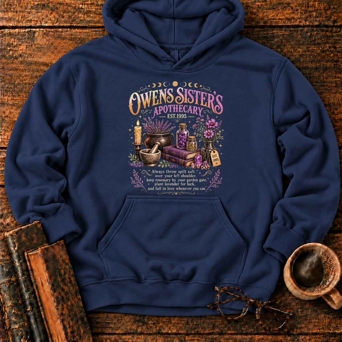 Owens Sisters Apothecary Garden Hoodie in Navy – BooksThreads
