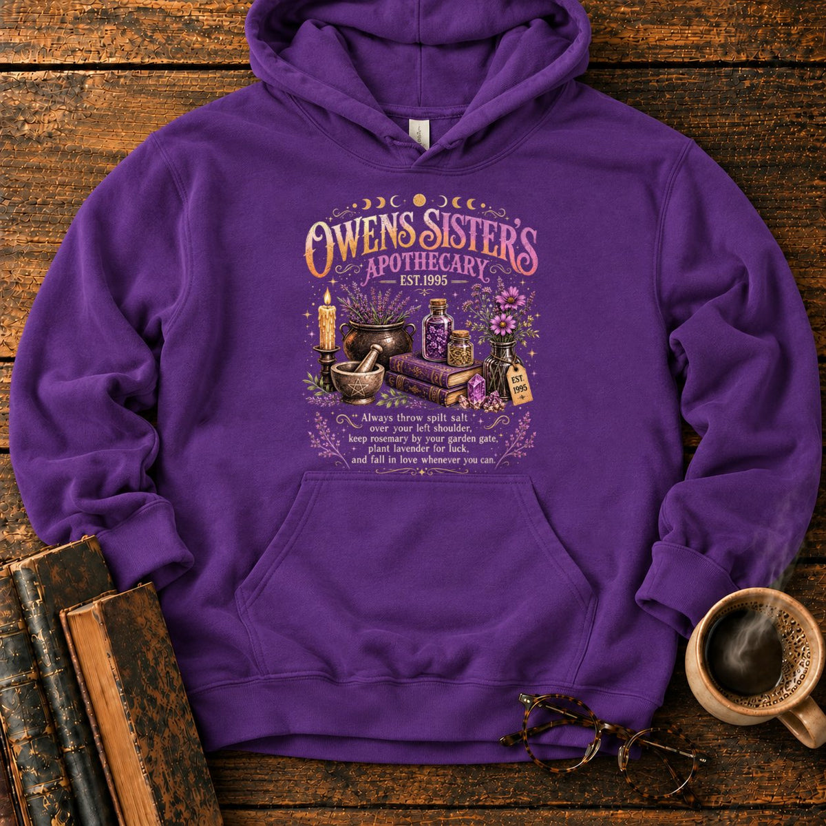 Owens Sisters Apothecary Garden Hoodie in Purple – BooksThreads