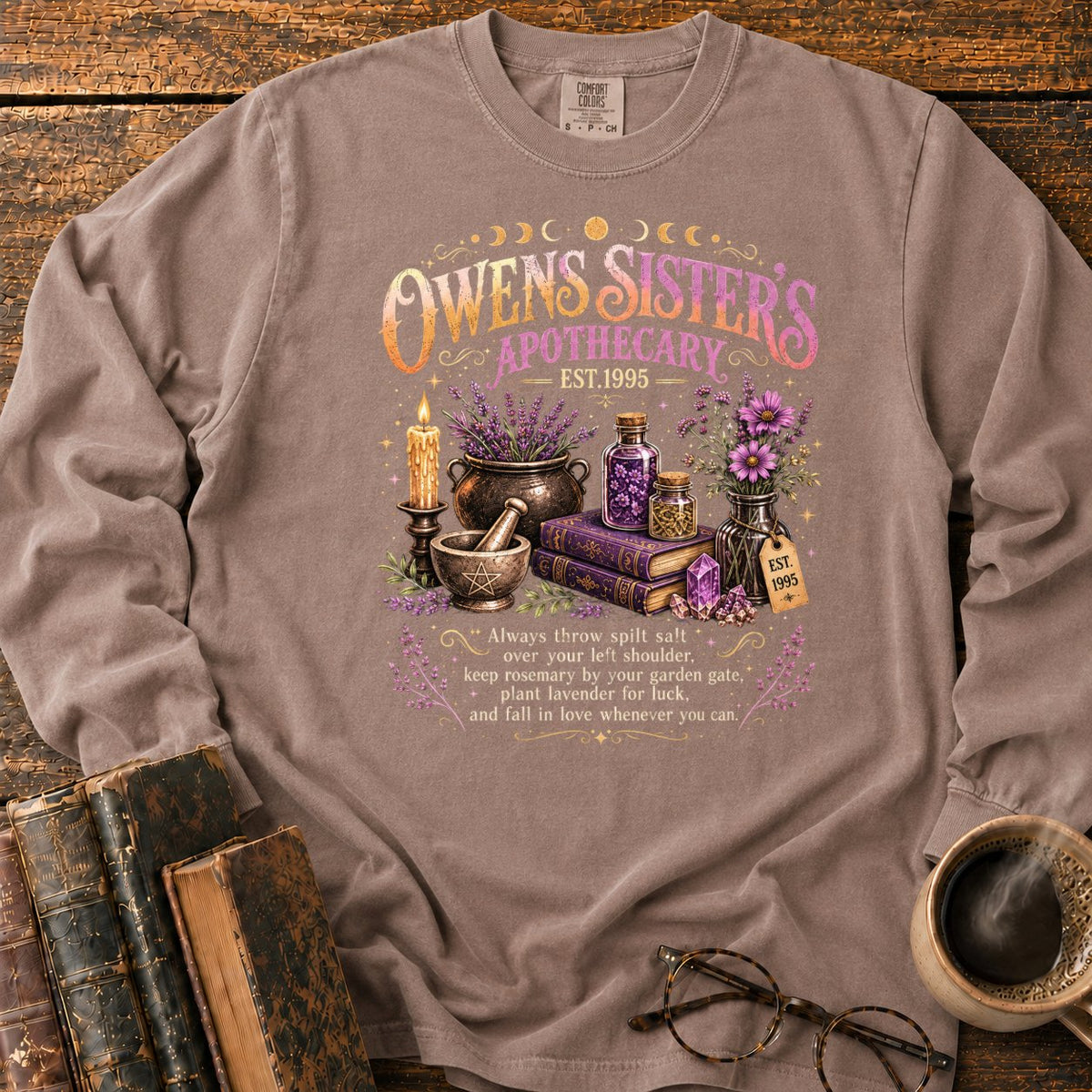 Owens Sisters Apothecary Garden LS T-Shirt in Espresso – BooksThreads