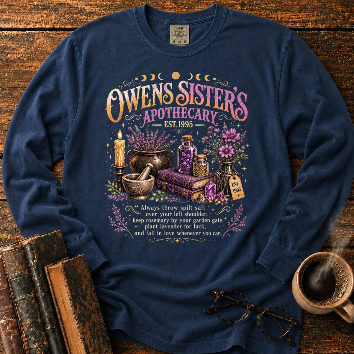 Owens Sisters Apothecary Garden LS T-Shirt in Midnight – BooksThreads
