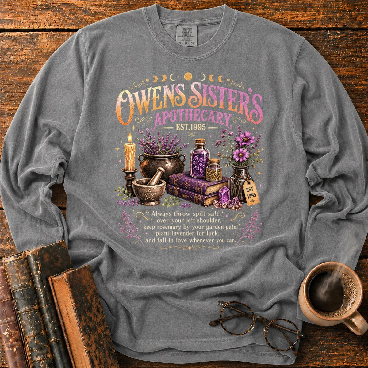 Owens Sisters Apothecary Garden LS T-Shirt in Pepper – BooksThreads