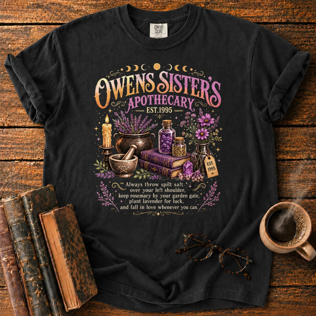 Owens Sisters Apothecary Garden T-Shirt in Black – BooksThreads