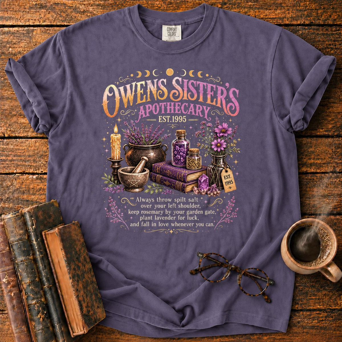 Owens Sisters Apothecary Garden T-Shirt in Grape – BooksThreads