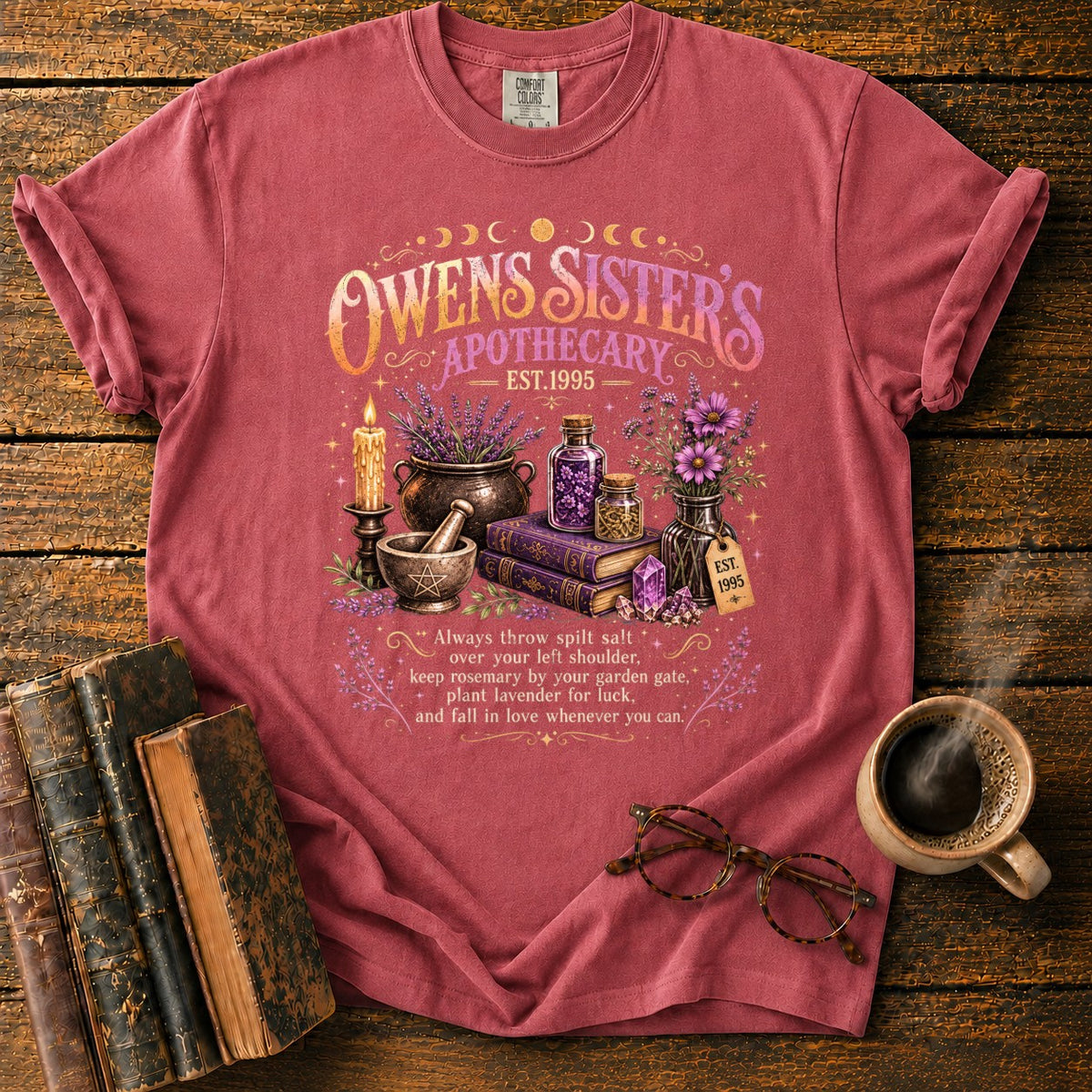 Owens Sisters Apothecary Garden T-Shirt in Watermelon – BooksThreads