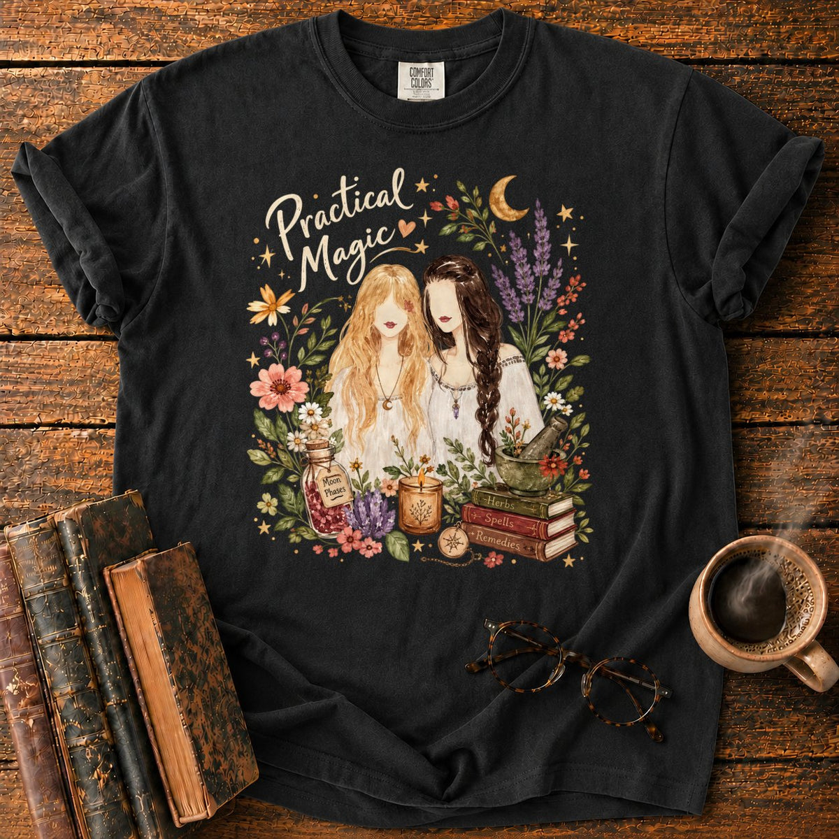 Practical Magic Botanical Sisters T-Shirt in Black – BooksThreads