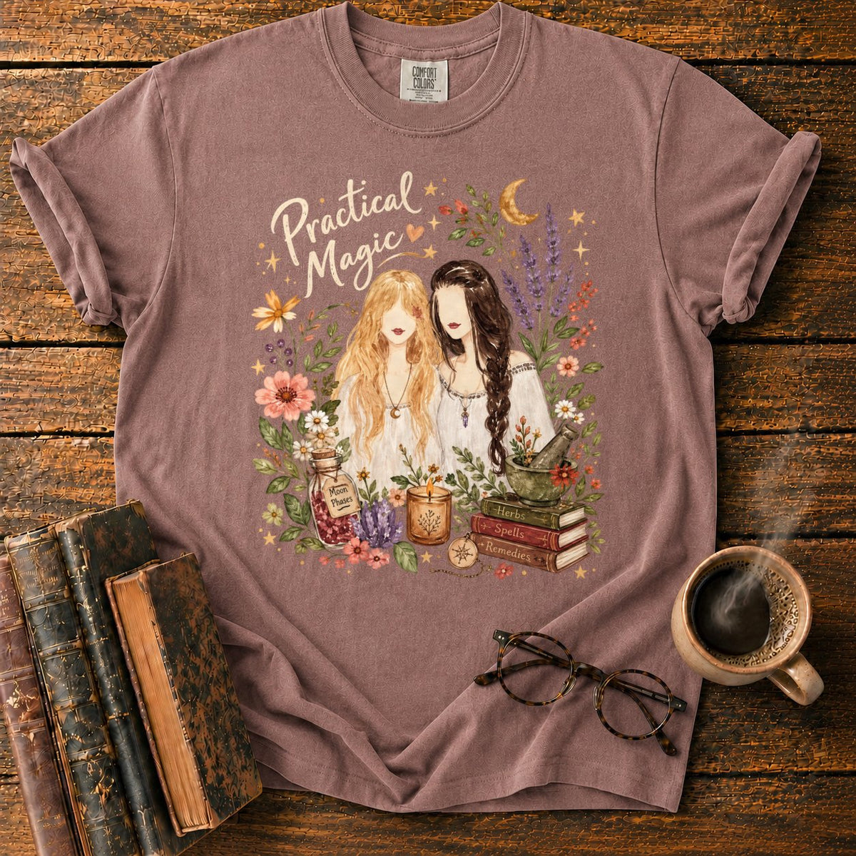 Practical Magic Botanical Sisters T-Shirt in Espresso – BooksThreads