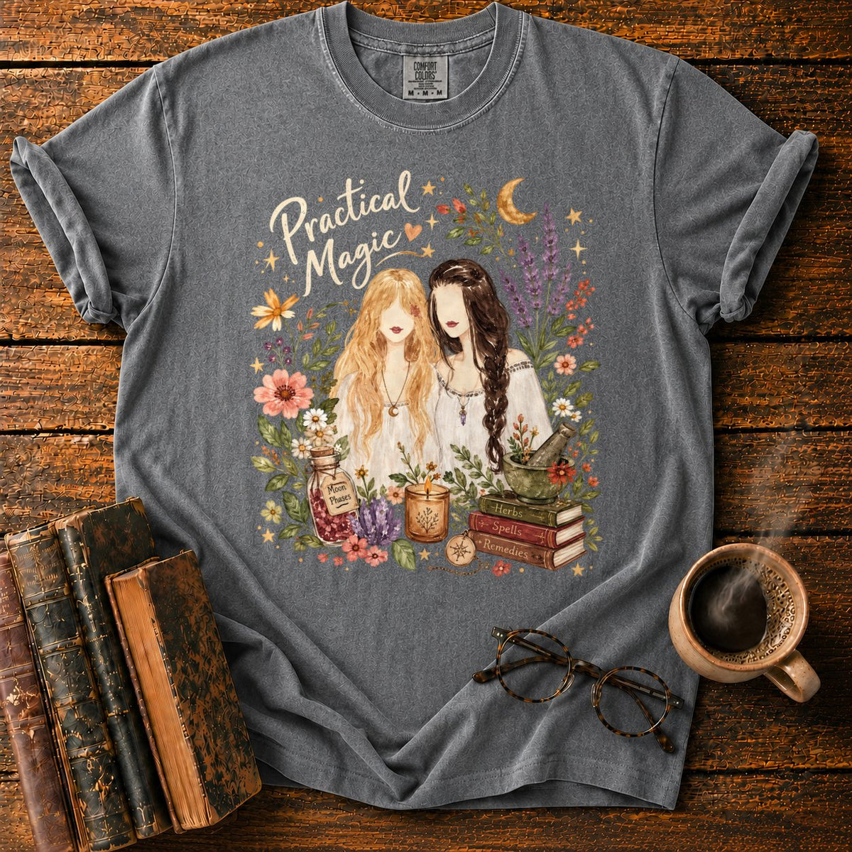Practical Magic Botanical Sisters T-Shirt in Pepper – BooksThreads