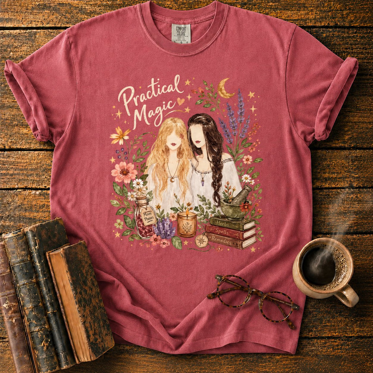Practical Magic Botanical Sisters T-Shirt in Watermelon – BooksThreads